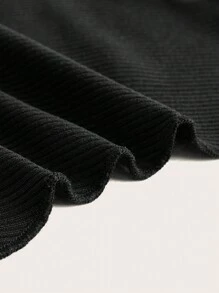 ROMWE Goth Vượt qua Thêu Ca-vát Backless Viền khăn tay Áo hai dây - màu đen - Xem 4