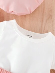 嬰兒素色T恤&夾克背心&荷葉邊半身裙&帽 - 彩色 - 查看 8