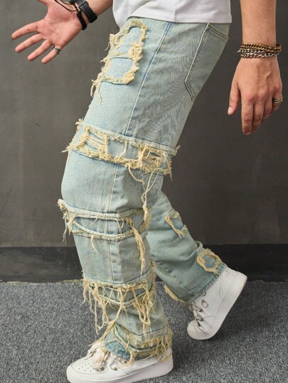 Guys Raw Trim Loose Fit Jeans