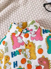 Fall Baby Boys' Long Sleeve Cute Dinosaur Printed Two Piece Outfit