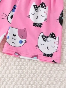 Toddler Girls Cartoon Graphic Snug Fit PJ Set - Pink - View 3