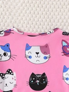 Toddler Girls Cartoon Graphic Snug Fit PJ Set - Pink - View 4