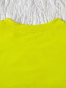SHEIN 女大童高低下擺T恤&標語圖案吊帶連體褲 - 彩色 - 查看 8