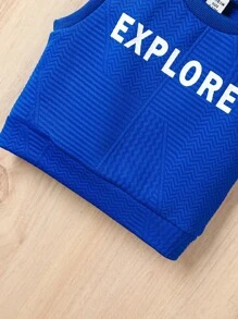 Baby Boy Letter Graphic Tank Top & Shorts