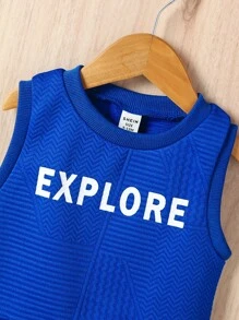Baby Boy Letter Graphic Tank Top & Shorts