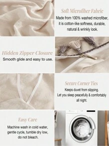 Bộ 3 vỏ chăn màu be với trang trí tua rua tông màu kép - Màu be - Xem 8