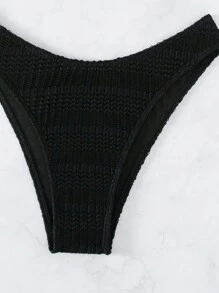 Cross Halter Underwire Bikini Set For Summer Beach - Black - View 5