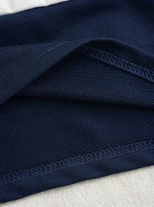 INAWLY Plus Letter Graphic Colourblock Tee - Royal Blue - View 3