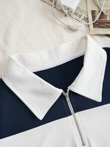 INAWLY Plus Letter Graphic Colourblock Tee - Royal Blue - View 4