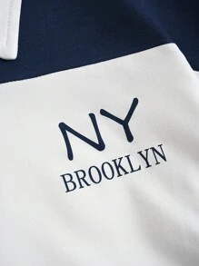 INAWLY Plus Letter Graphic Colourblock Tee - Royal Blue - View 5