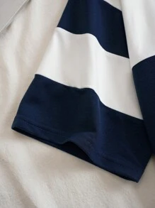 INAWLY Plus Letter Graphic Colourblock Tee - Royal Blue - View 6