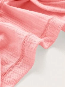 SHEIN ICON Cut Out Drawstring Tie Backless Halter Top - Watermelon Pink - View 3