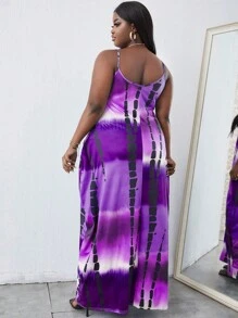 Maweii Váy Maxi Cami Túi Giấu Tie Dye Plus, Trang Phục Mùa Hè Cho Nữ - Nhiều màu - Xem 2