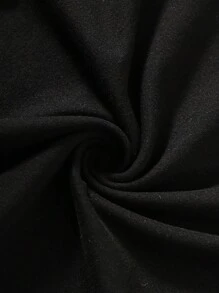 SHEIN 女大童字母圖案高低下擺T恤&吊帶連衣裙 - 黑色 - 查看 5