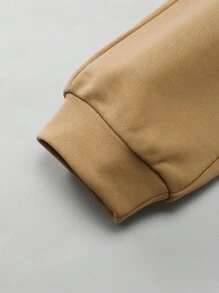 SHEIN 2 chiếc Tween Boys rộng rãi, thoải mái, đơn giản, áo thun ngắn tay quá khổ với chất liệu vải đặc biệt và quần thể thao kaki đồng màu có viền côn - Nhiều màu - Xem 6