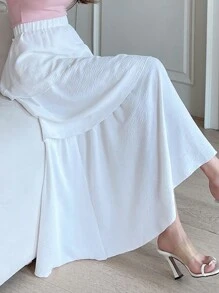 DAZY Váy nữ phân lớp màu trơn Giải trí - trắng - Xem 6