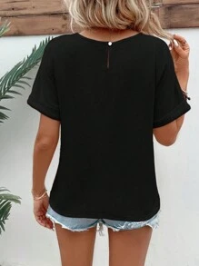 SHEIN Frenchy Solid Batwing Sleeve Tee