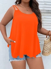 Vionelle Plus Solid Cami Top - Orange - View 4