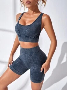 Criss-Cross hinten, Sport BH mit & Radlerhose mit