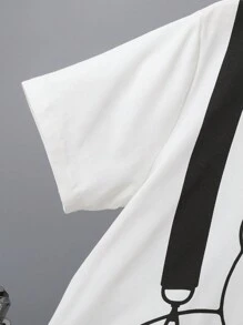 SHEIN Tween Boy Bear Print Tee & Plaid Trousers - Multicolor - View 4