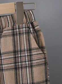 SHEIN Tween Boy Bear Print Tee & Plaid Trousers - Multicolor - View 9