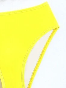 Young Girl Floral Print Bow Front Ruffle Hem Bikini Set Summer Beach - Multicolor - View 4