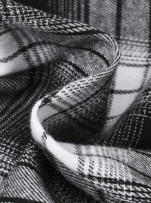 SHEIN 男大童格紋印花連帽襯衫不帶T恤 - 彩色 - 查看 5