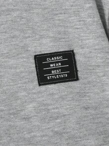 SHEIN 男大童字母貼布假兩入組T恤無項鏈