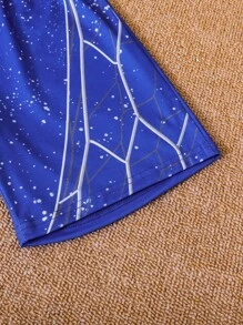 SHEIN Tween Boy Soccer & Letter Graphic Tee & Shorts - Blue - View 4