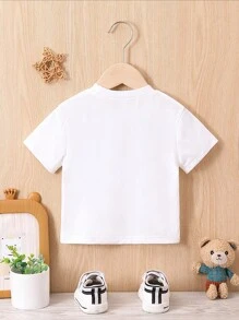 寶寶男孩字母凹凸感t恤 - 白色 - 查看 2