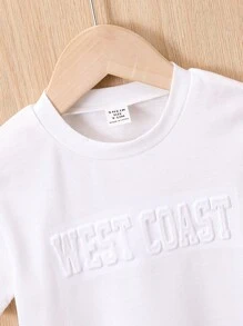 寶寶男孩字母凹凸感t恤 - 白色 - 查看 3