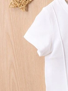 Neonati Set pantaloncini e Maglietta toppa con lettera