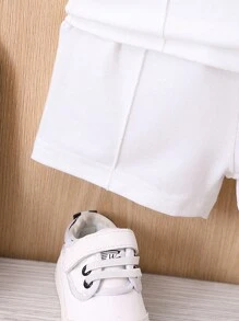 Neonati Set pantaloncini e Maglietta toppa con lettera