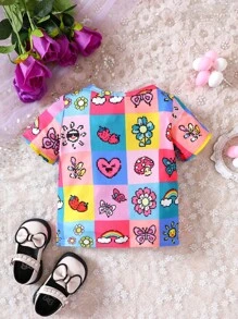 嬰兒花卉和卡通圖案T恤 - 彩色 - 查看 2