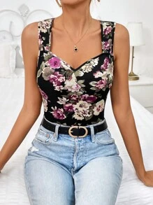 SHEIN Privé 印花背心上衣 - 彩色 - 查看 3