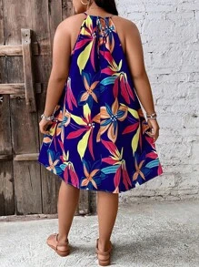 SHEIN Holidaya Đầm Plus Size Buộc lại Thực vật Boho - Nhiều màu - Xem 2