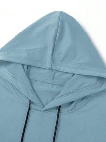 Manfinity Hypemode Áo thun & Áo lót Nam Dây kéo màu trơn Giải trí - Màu xanh bụi bặm - Xem 6