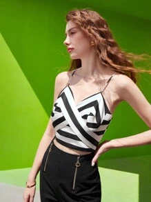 MOTF PREMIUM 條紋圖案吊帶短上衣