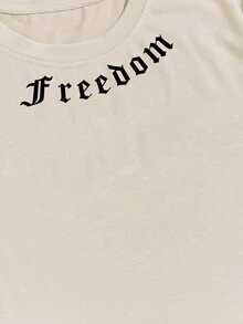 Manfinity Homme Men Letter Graphic Tee & Drawstring Waist Shorts - Khaki - View 4