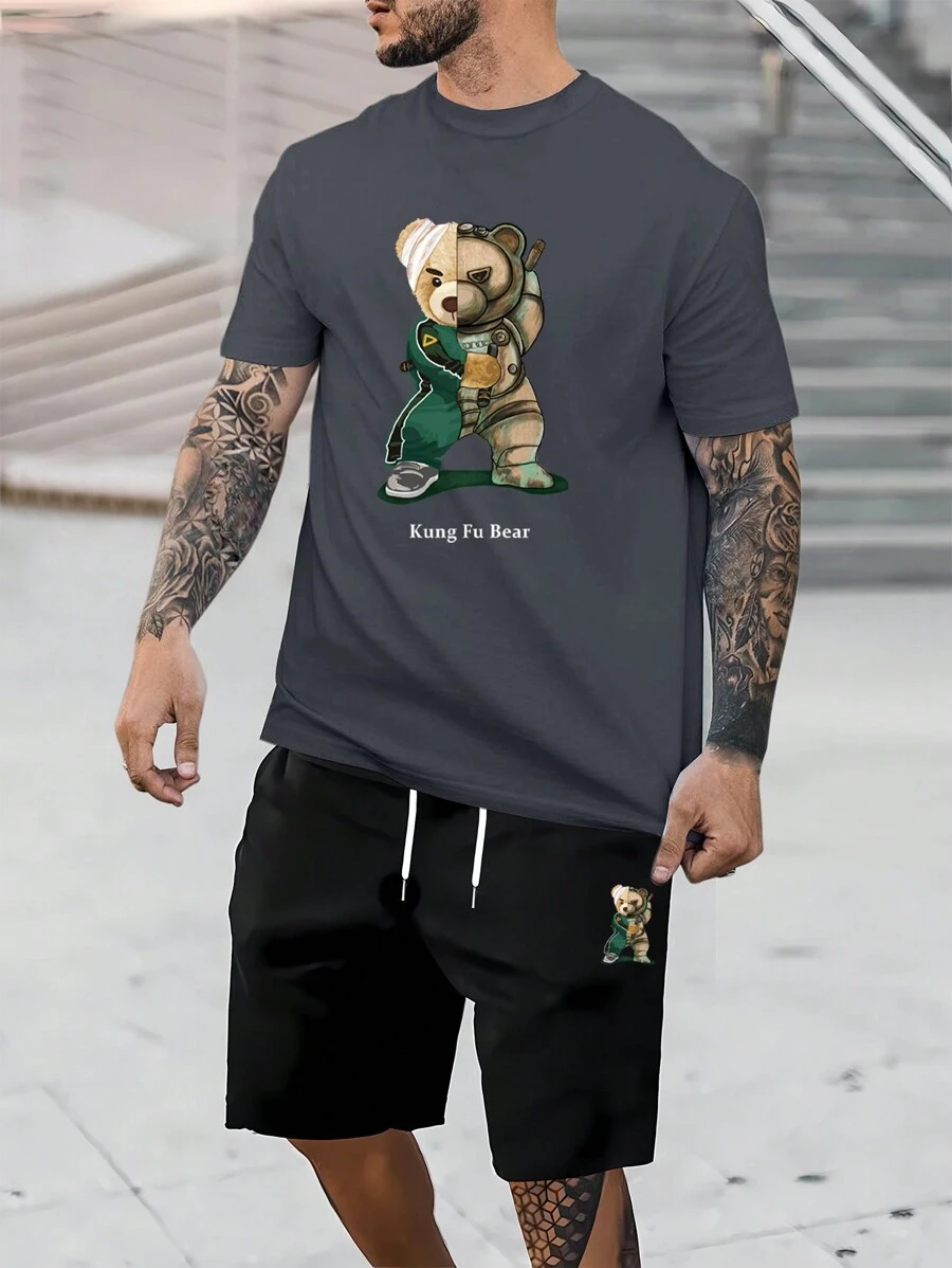 Manfinity LEGND Bộ hai mảnh Nam Dây kéo Túi Lá thư Hoạt hình Giải trí - Nhiều màu - Xem 1