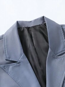 Manfinity Hypemode Men 1pc Lapel Collar Flap Pocket Button Front Blazer