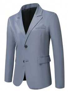 Manfinity Hypemode Men 1pc Lapel Collar Flap Pocket Button Front Blazer