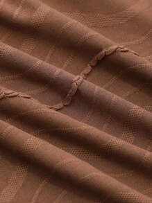 DAZY 素色紋理質感T恤 - 棕色 - 查看 12