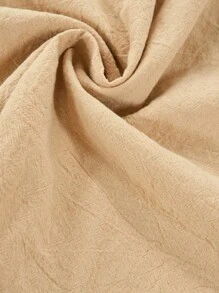 SHEIN Slayr 一字肩結邊裁剪上衣 - 卡其色 - 查看 7