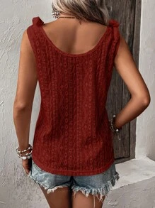 SHEIN LUNE 素色肩部打結背心上衣