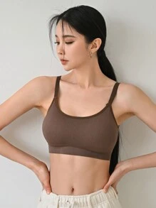 DAZY Solid Ribbed Knit Bralet