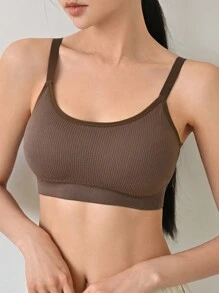 DAZY Solid Ribbed Knit Bralet