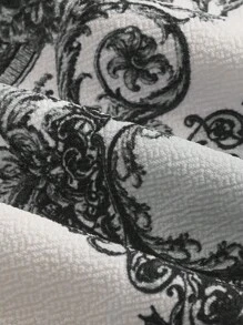 SHEIN MOD áo nữ kích thước lớn Bất đối xứng Con số Baroque Giải trí - Nhiều màu - Xem 3