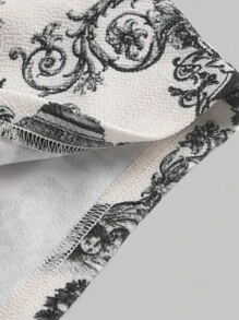 SHEIN MOD áo nữ kích thước lớn Bất đối xứng Con số Baroque Giải trí - Nhiều màu - Xem 4