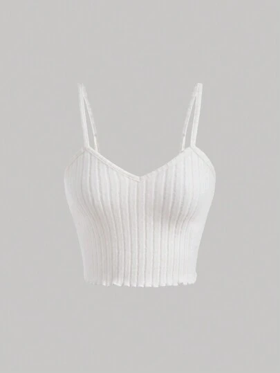 SHEIN MOD Vit Sommar Topp Croppat Cami Toppar